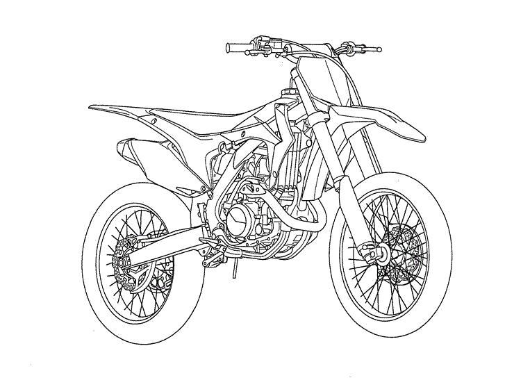 Раскраска Мотоцикл для спортивной езды. Мотоцикл