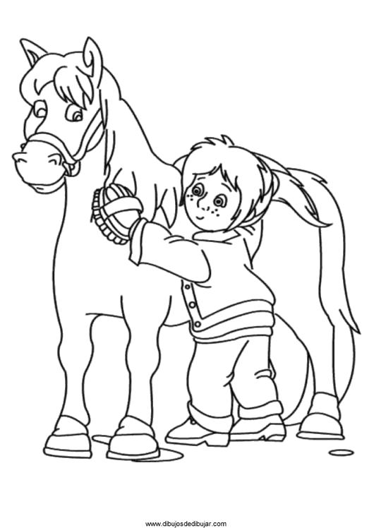 Раскраска  Лошади  для детей, лошадка, девочка. Скачать Лошадка.  Распечатать Лошадка