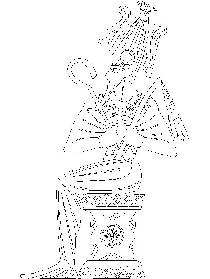 Раскраска Египетский фараон. Скачать Египет.  Распечатать Египет