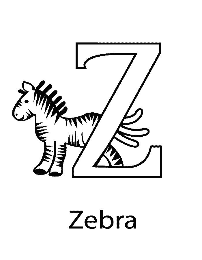 Раскраска Z. Английский алфавит