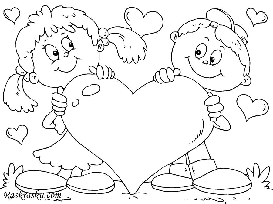 Раскраска Открытка День Святого Валентина – Развивающие иллюстрации