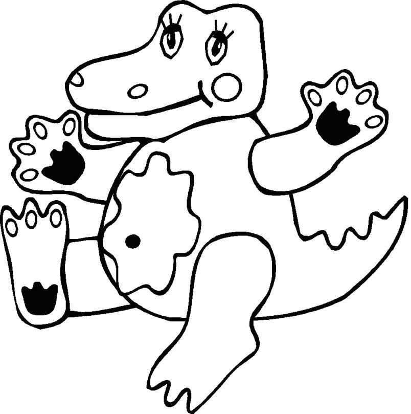 Название: Раскраска крокодильчик пляшет. Категория: Дикие животные. Теги: крокодил.
