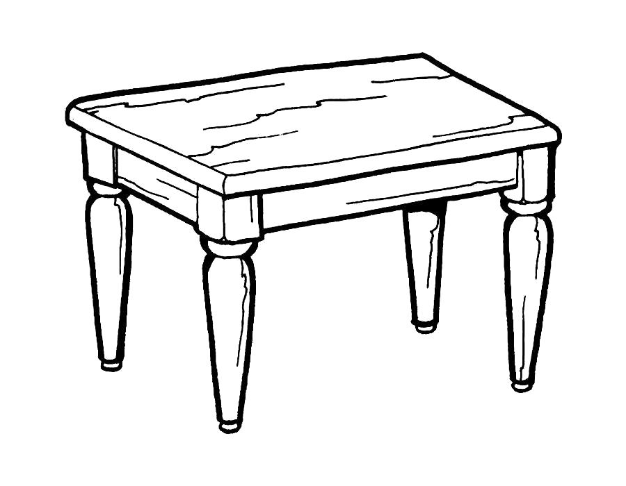 Название: Раскраска Раскраска мебель. красивый деревянный стол. Категория: мебель. Теги: мебель.