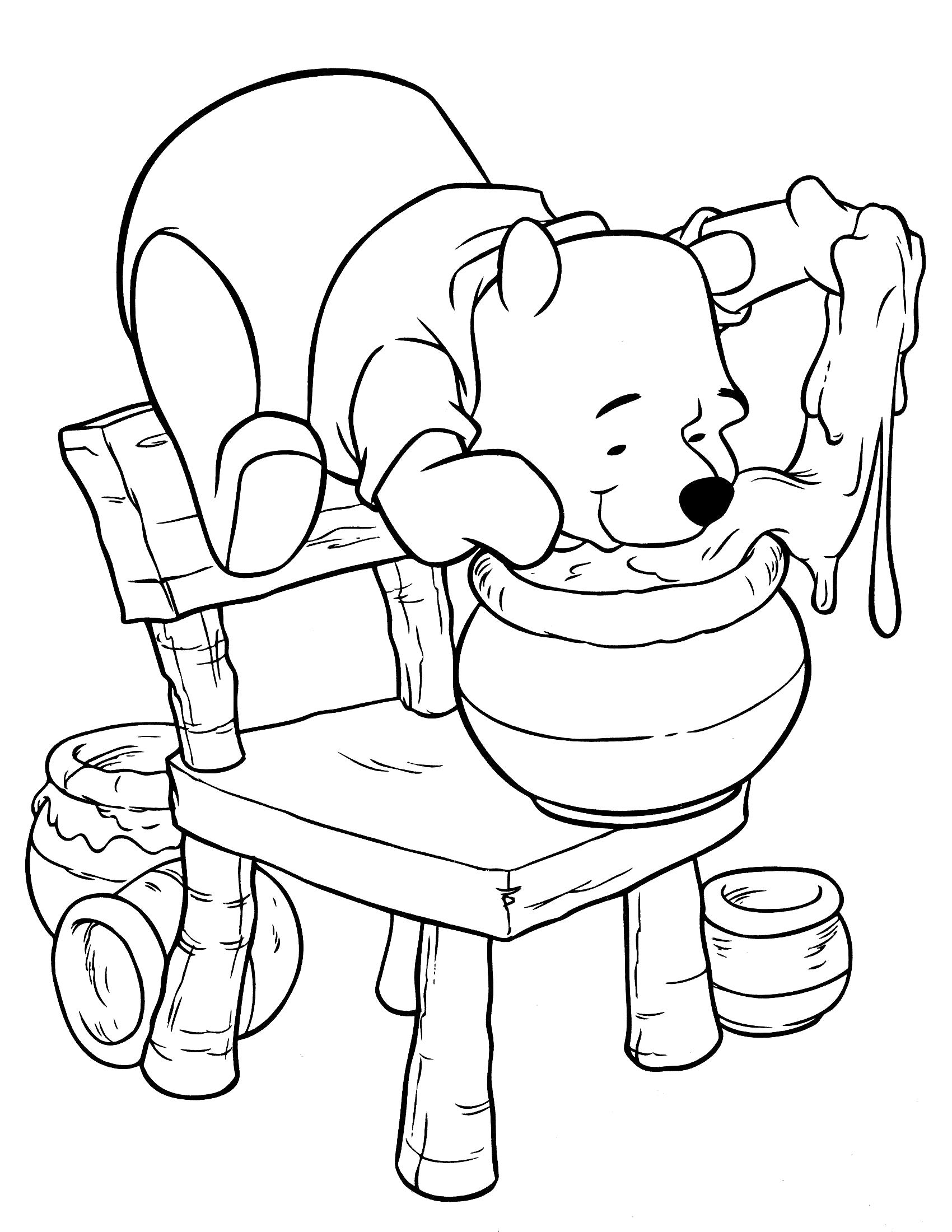 Название: Раскраска Мишка и мед. Категория: Винни Пух. Теги: Винни Пух.