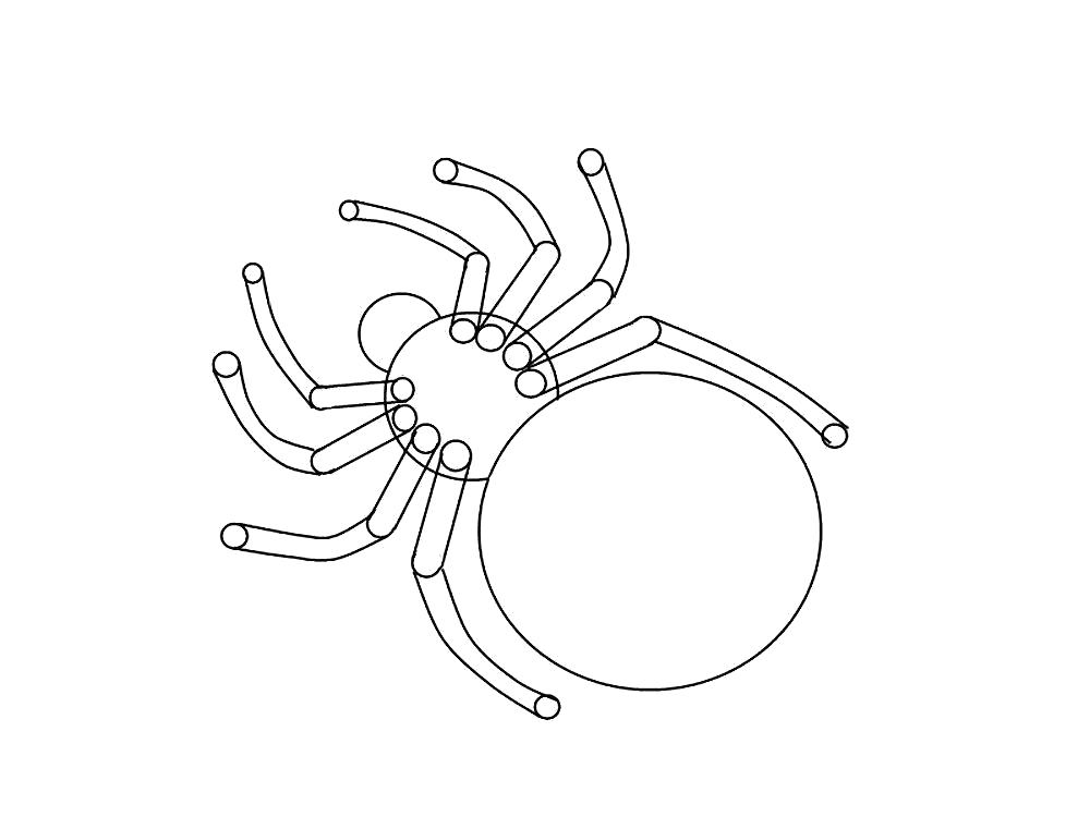 Раскраска Раскраска паук из геометрических фигур. Паук