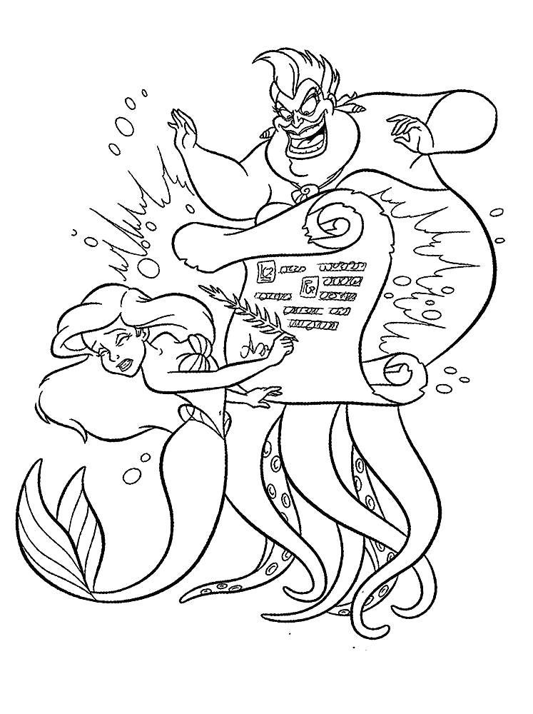 Раскраска Детские раскраски с русалочкой Ариэль. Ариэль