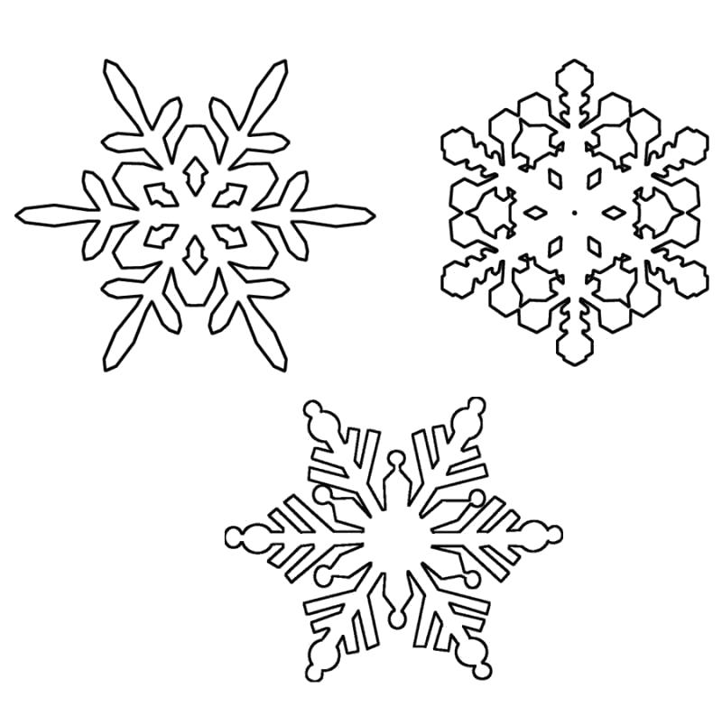 Название: Раскраска Три снежиночки. Категория: Новый год. Теги: Снежинки.