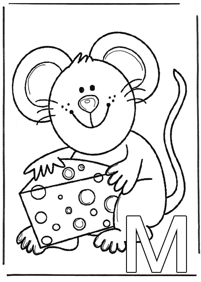 Раскраска М мышка. Алфавит
