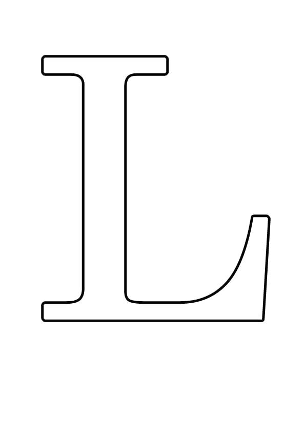 Название: Раскраска Большие буквы английского алфавита, Буква Ll. Категория: буквы. Теги: буквы.