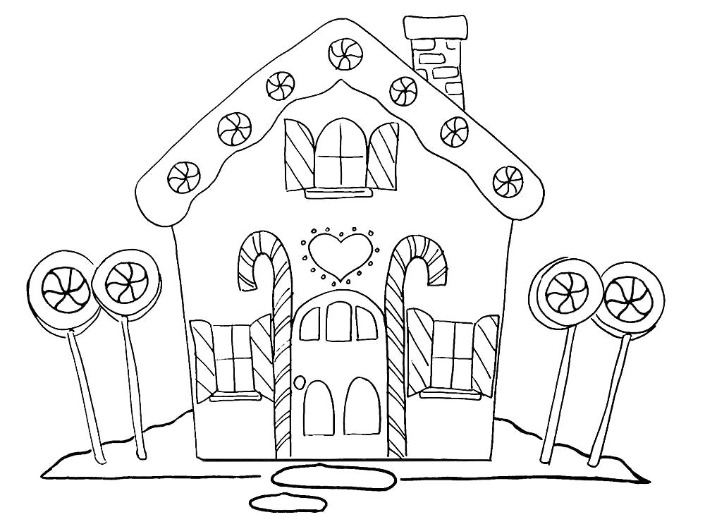 Название: Раскраска Детские раскраски пряничные домики. Категория: Дом. Теги: Дом.