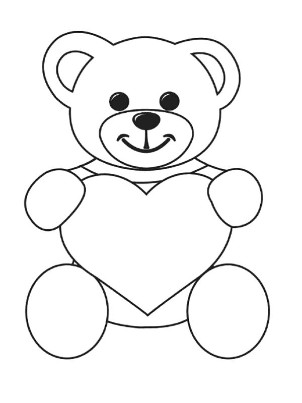 Название: Раскраска Раскраски День святого Валентина мишка сердце. Категория: сердце. Теги: сердце.