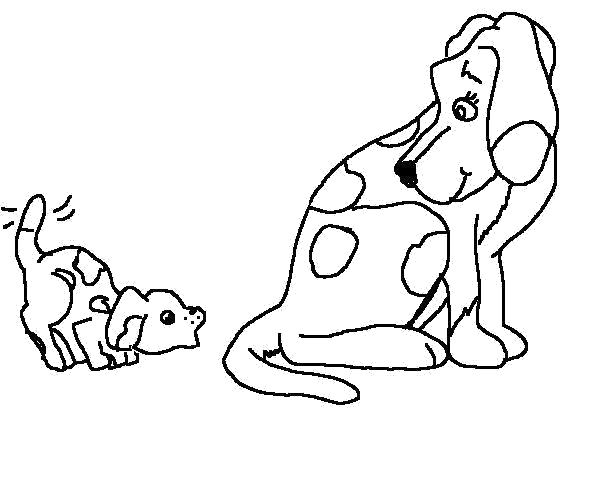 Раскраска Раскраски "собака и щенок". Домашние животные