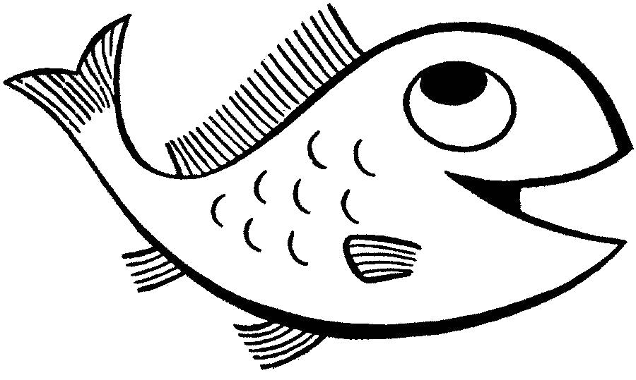 Раскраска Весёлая рыбка. Скачать животных.  Распечатать животных