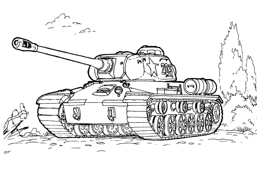 Название: Раскраска Боевой танк. Категория: . Теги: .