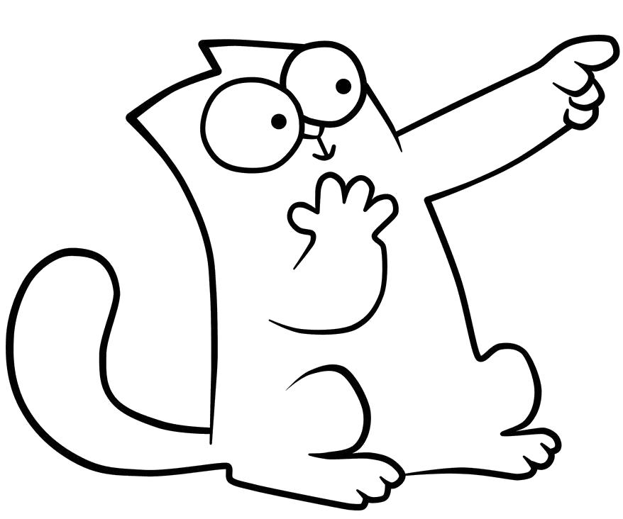 Раскраска Кот Саймона. Скачать кот.  Распечатать Домашние животные