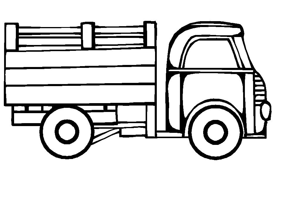 Раскраска  Строительная техника- грузовик. Скачать грузовик.  Распечатать для мальчиков