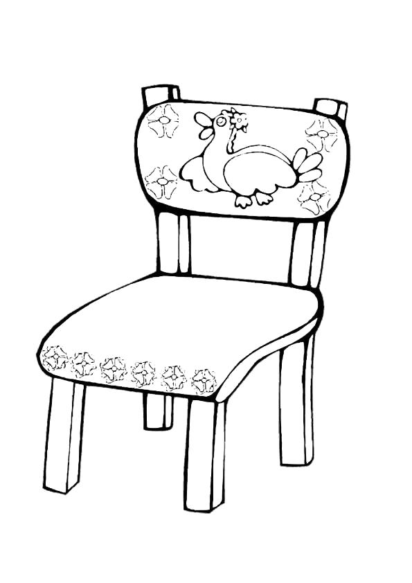Название: Раскраска Раскраски мебель, стул с рисунком. Категория: мебель. Теги: мебель.