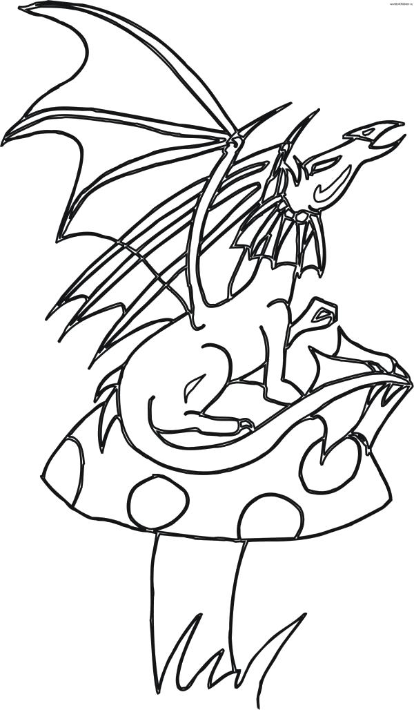 Название: Раскраска Раскраска для детей с драконом. Категория: мифические существа. Теги: дракон.