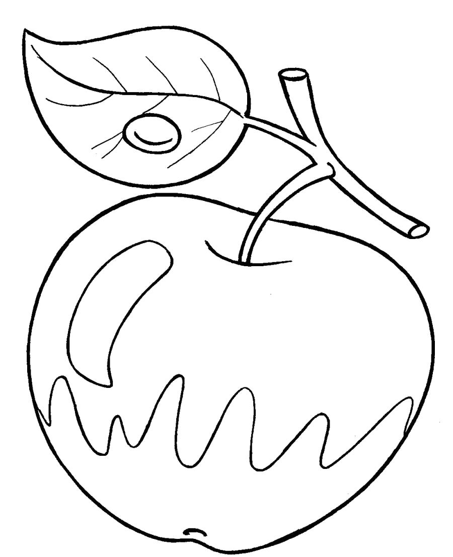 Название: Раскраска Яблоко двухцветное . Категория: Фрукты. Теги: яблоко.