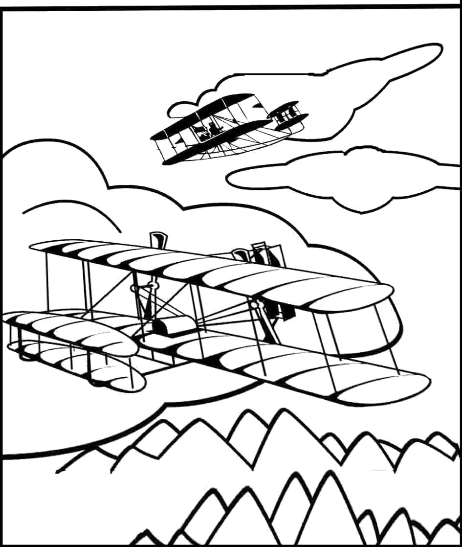 Раскраска Первые самолеты. для мальчиков