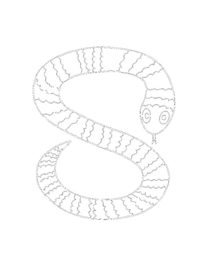 Раскраска Разукрашка змея детская. Змея