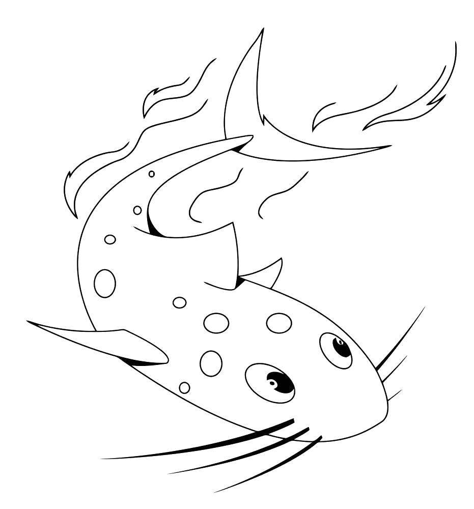 Название: Раскраска Сомик. Категория: рыба. Теги: рыба.