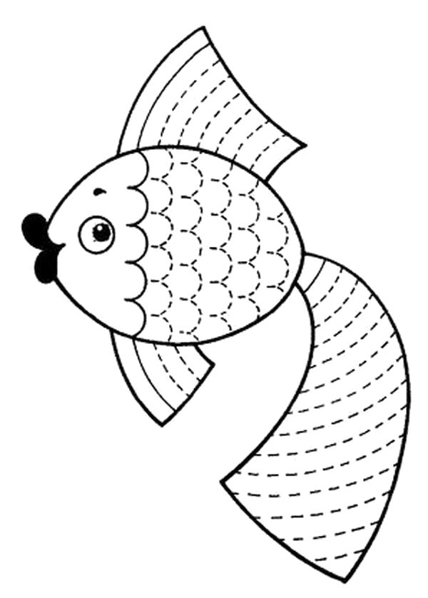 Название: Раскраска штриховка рыбка. Категория: Прописи с рисунками. Теги: штриховки.