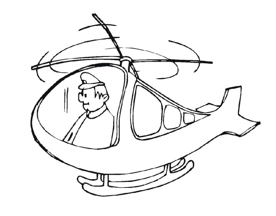 Раскраска  вертолетик детская. Скачать вертолет.  Распечатать вертолет