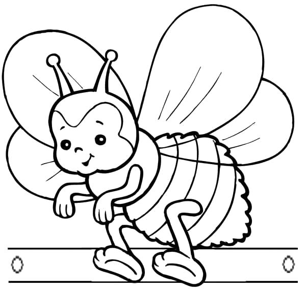 Название: Раскраска Пчелка. Категория: Насекомые. Теги: Пчела.