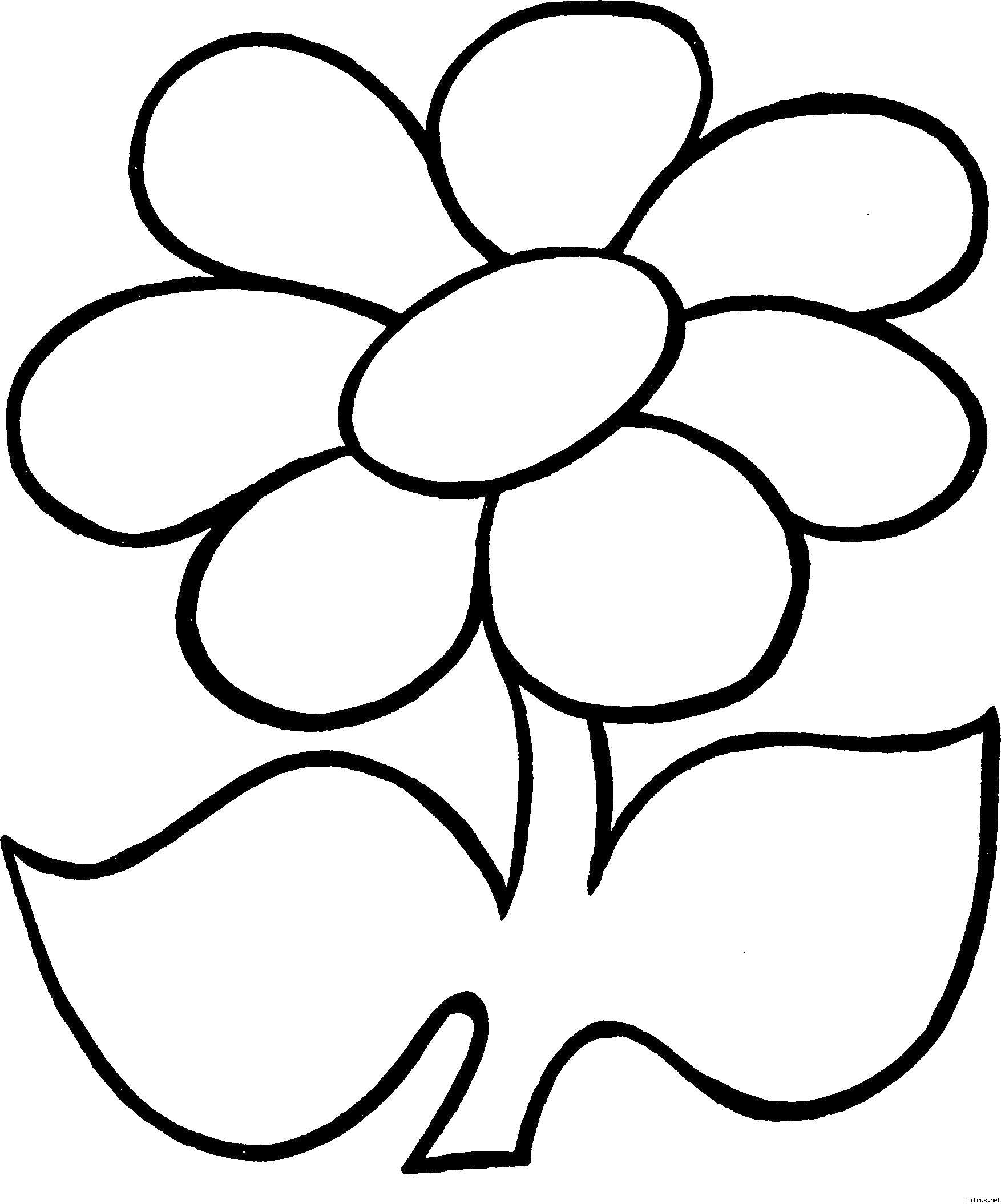 Раскраска  "цветик семицветик" скачать и распечатать бесплатно Контур цветка. Скачать .  Распечатать 