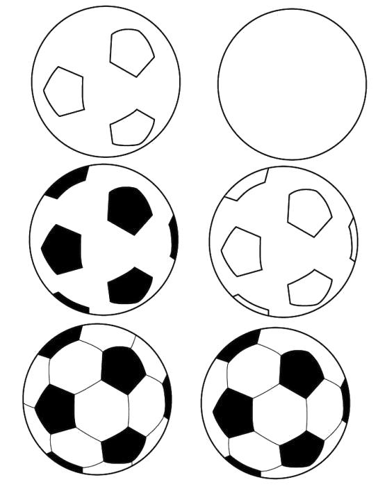 Раскраска как нарисовать футбольный мяч поэтапно. Как нарисовать