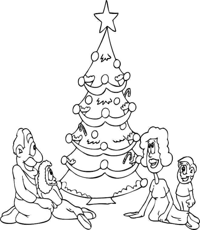 Раскраска Раскраска с новогодней ёлочкой. Новый год