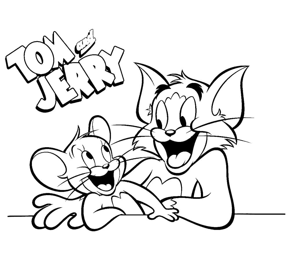 Раскраска Tom and Jerry. Скачать Том и Джерри.  Распечатать Том и Джерри
