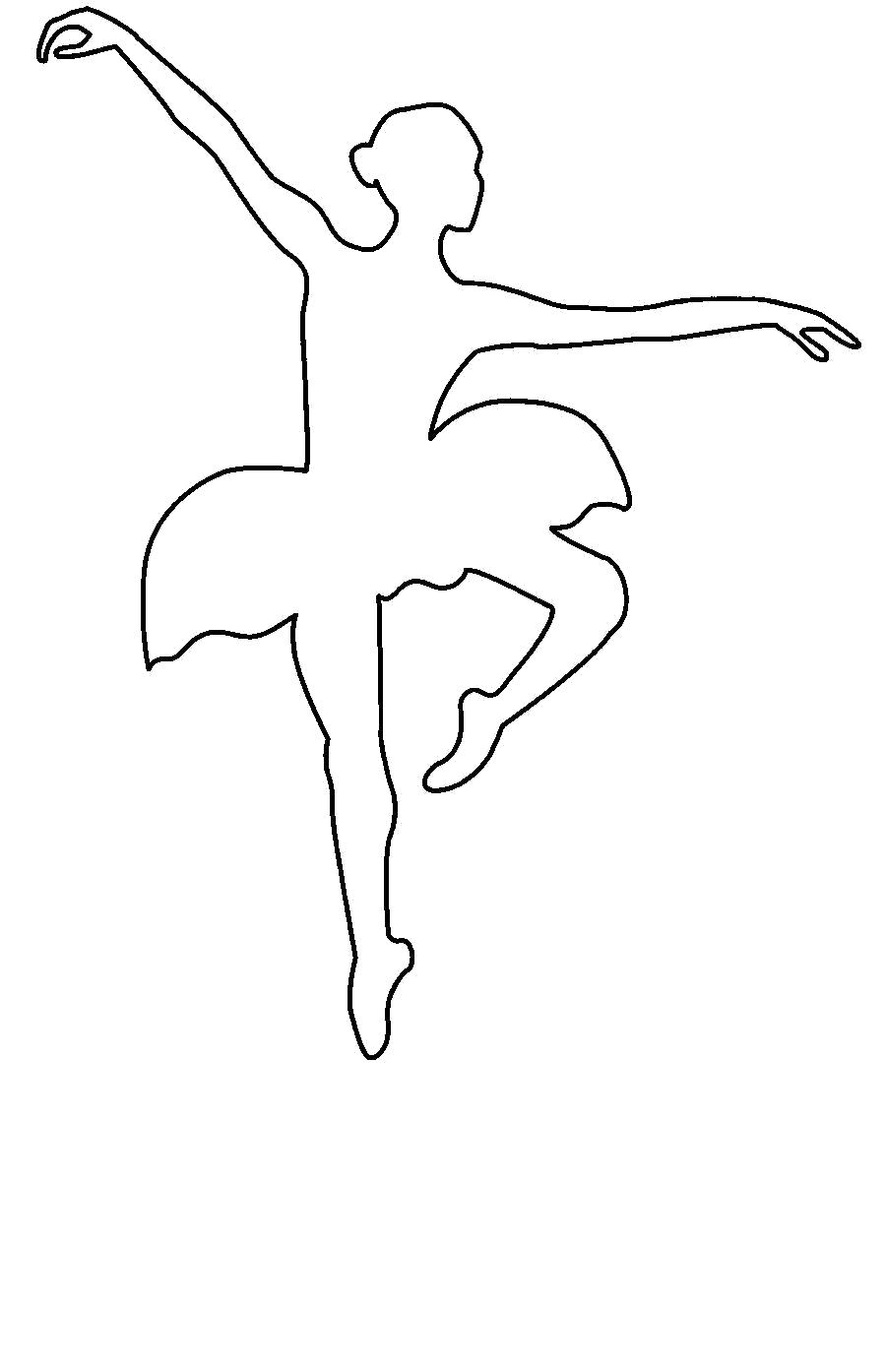 Раскраска Раскраски шаблоны балерин балерина в прыжке контур для вырезания из бумаги. Шаблон