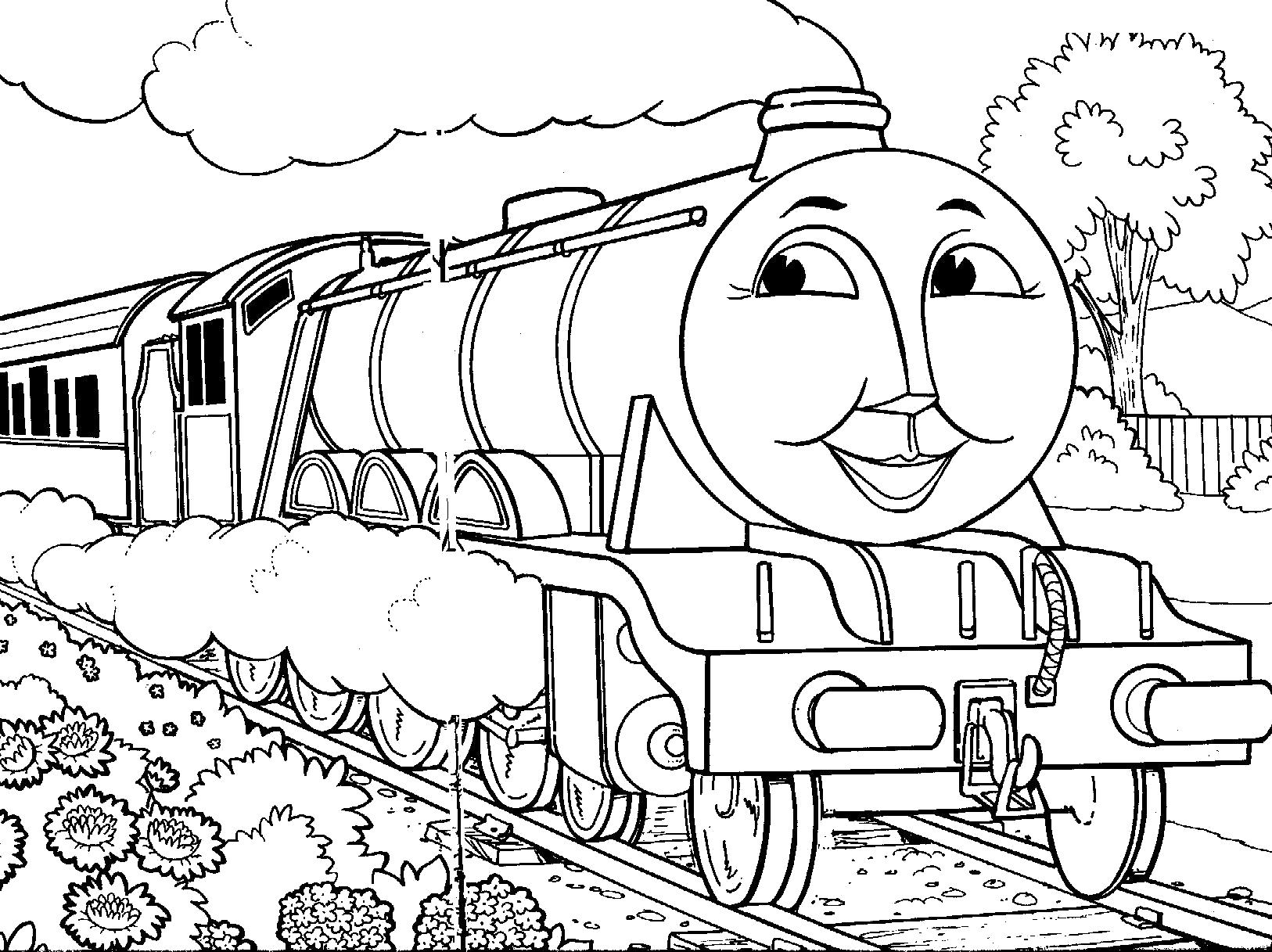 Раскраска Поезд Томас. Скачать поезд.  Распечатать для мальчиков