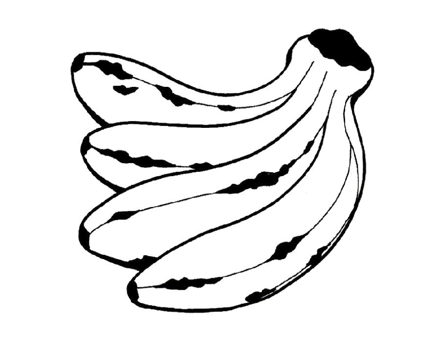 Название: Раскраска Раскраска бананы ребенку. Категория: Фрукты. Теги: банан.