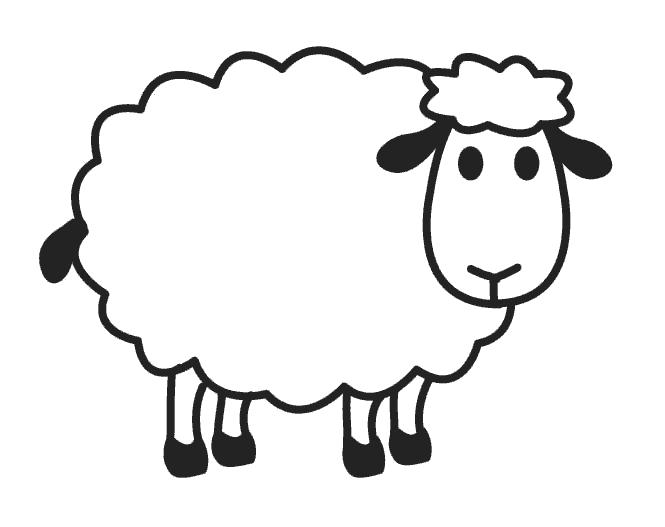 Раскраски Контур овечки для вырезания, Раскраски на праздники.