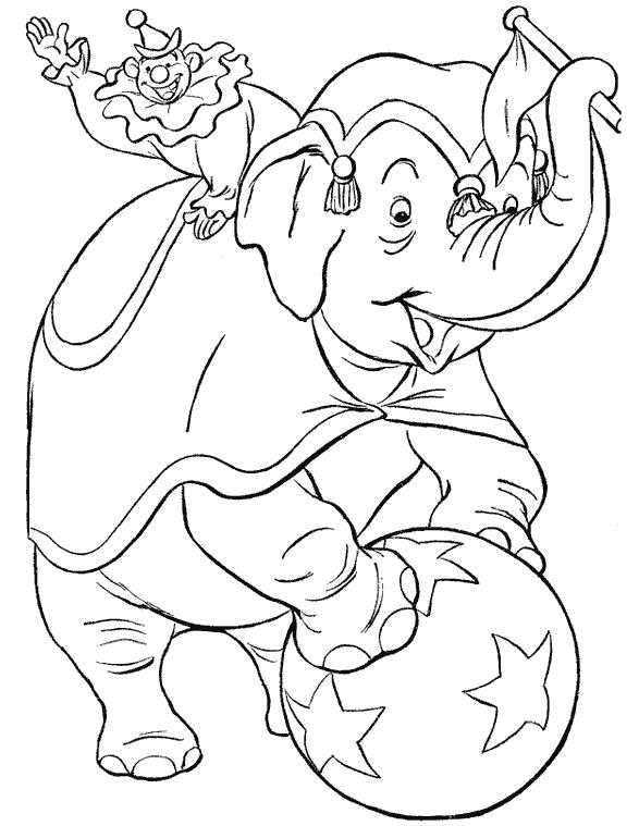 Раскраска Слоненок играется. Скачать слон.  Распечатать Дикие животные