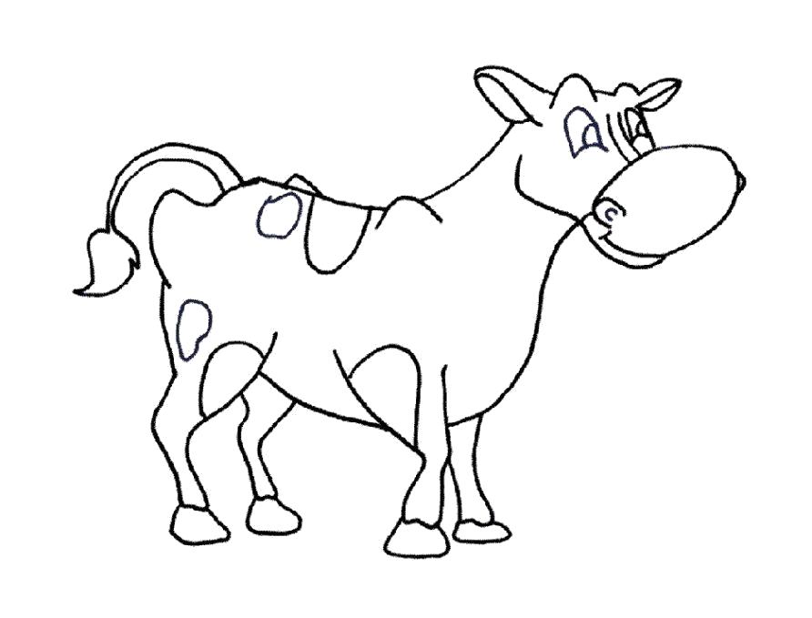 Раскраска Разукрашка Корова . Домашние животные