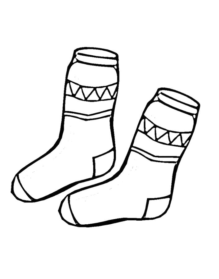 раскраски Рождественские носки и ботинки раскраска