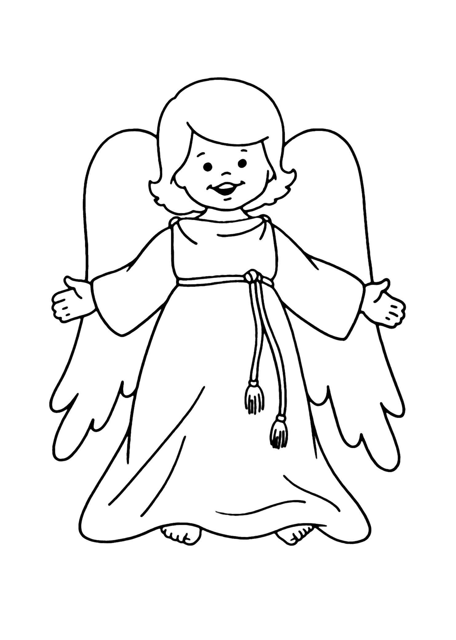 Раскраска  для детей Ангел. Скачать ангел.  Распечатать мифические существа