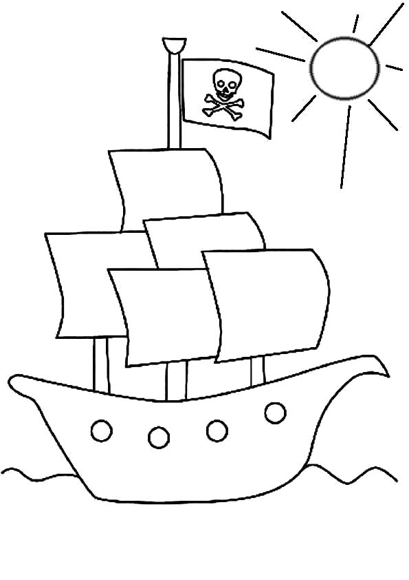 Раскраска Пиратские корабли. Пират