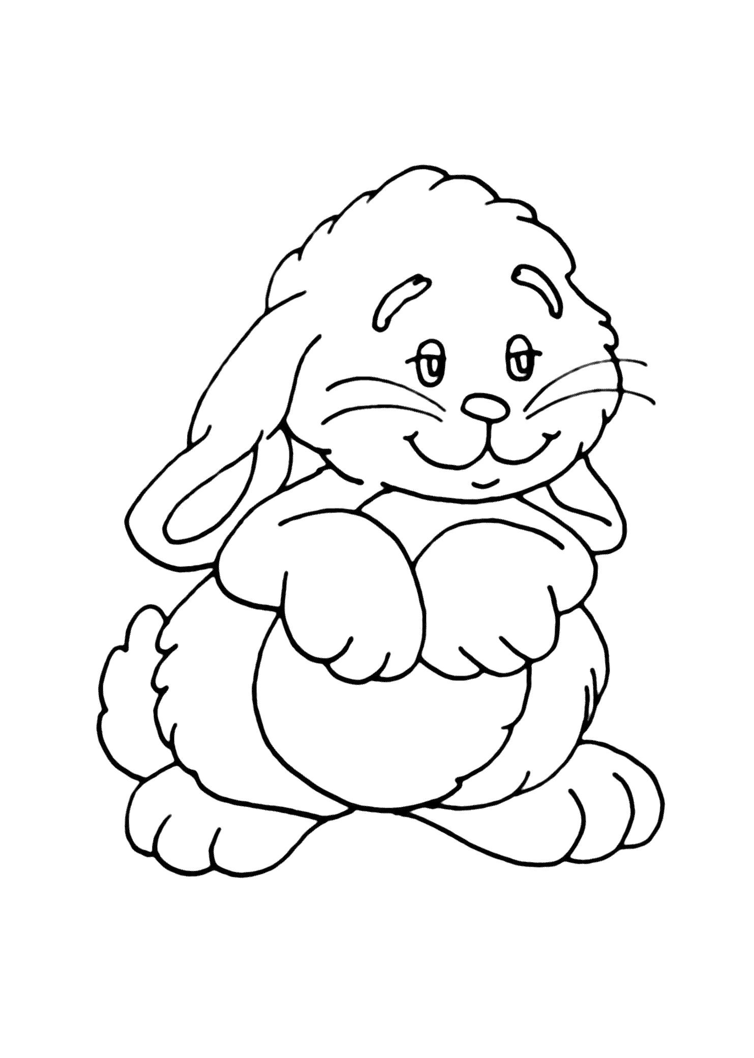Название: Раскраска Раскраска для малышей зайчик . Категория: Домашние животные. Теги: Заяц.