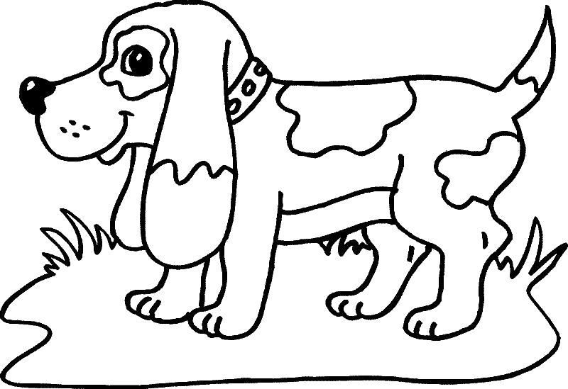 Название: Раскраска Прогулка собачки. Категория: Домашние животные. Теги: Собака.