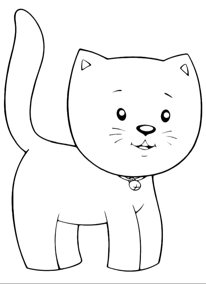 Раскраска  Игрушка-котенок. Домашние животные