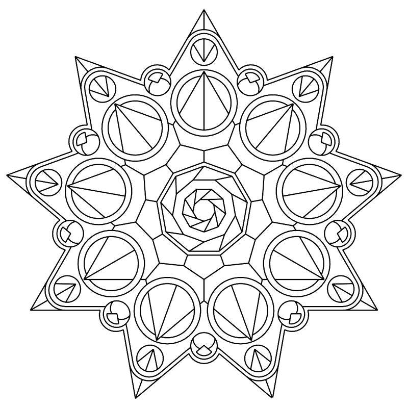 Раскраска Мандала – символ мира и гармонии Вселенной. 