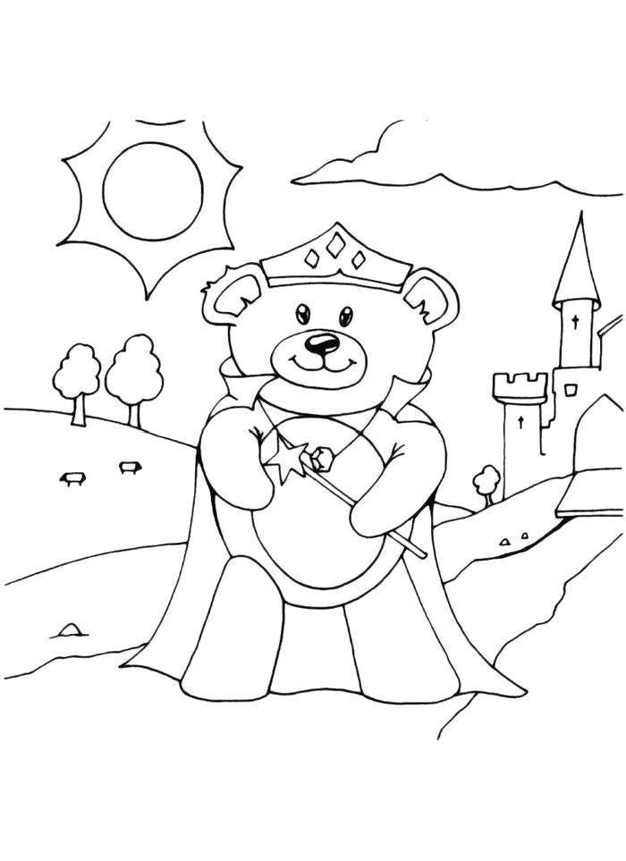 Раскраска Раскраска Мишка в городе. медведь