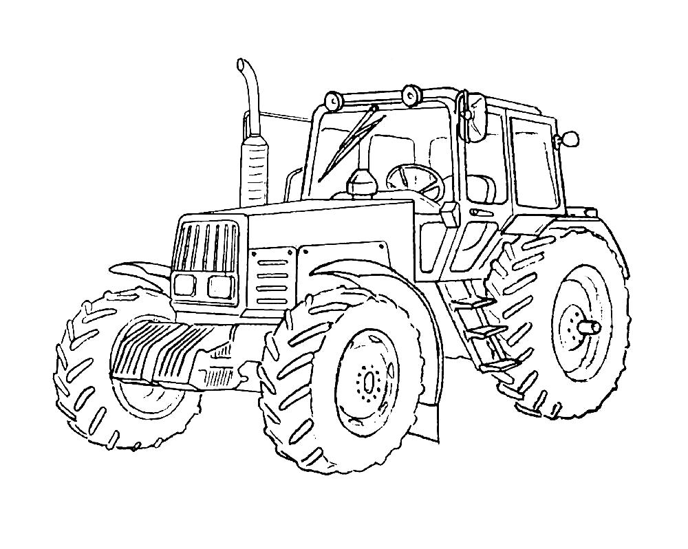 Название: Раскраска Раскраска трактор. Категория: для мальчиков. Теги: трактор.