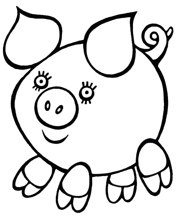Название: Раскраска Раскраска свинка. Категория: Домашние животные. Теги: Свинья.