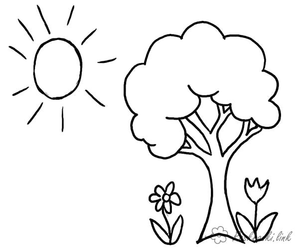 Название: Раскраска Раскраски лето раскраска лето деревце цветочки солнышко. Категория: Лето. Теги: Лето.